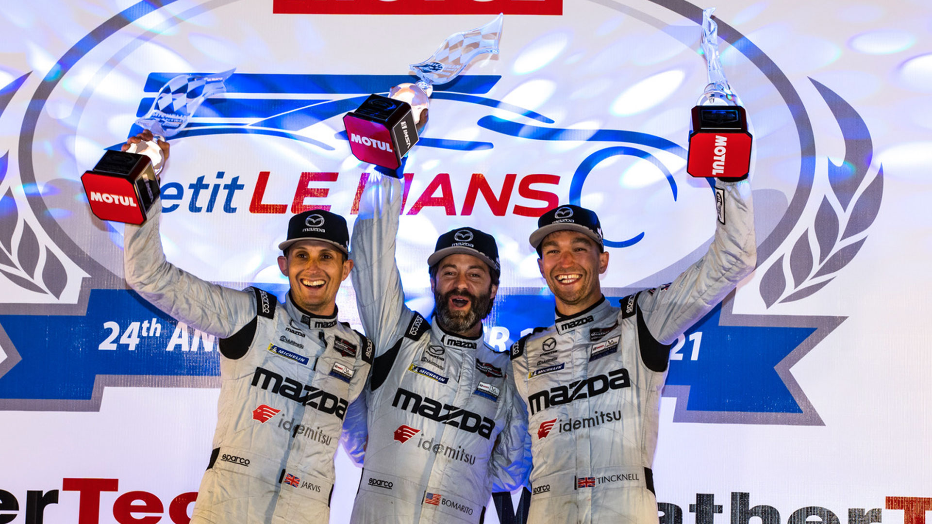 podium Petit Le Mans | Jarvis, bomarito and Tincknell