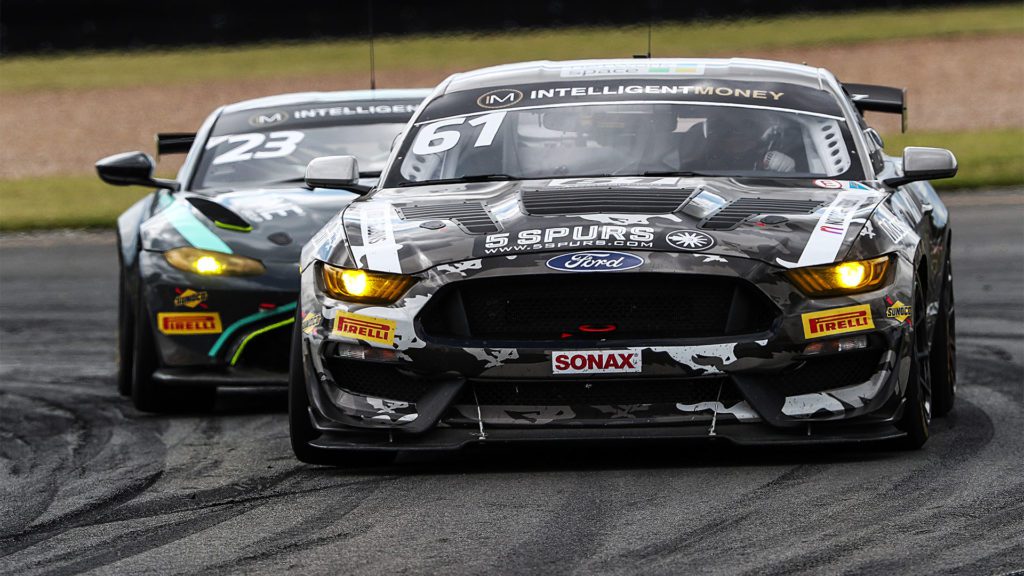 Marco driving Ford Mustang GT4 at Donington - Photo credit: Jakob Ebrey