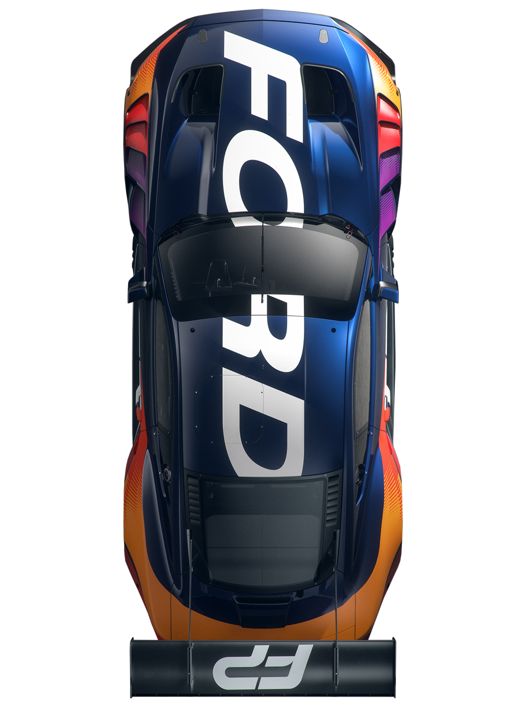 overhead view of racecar