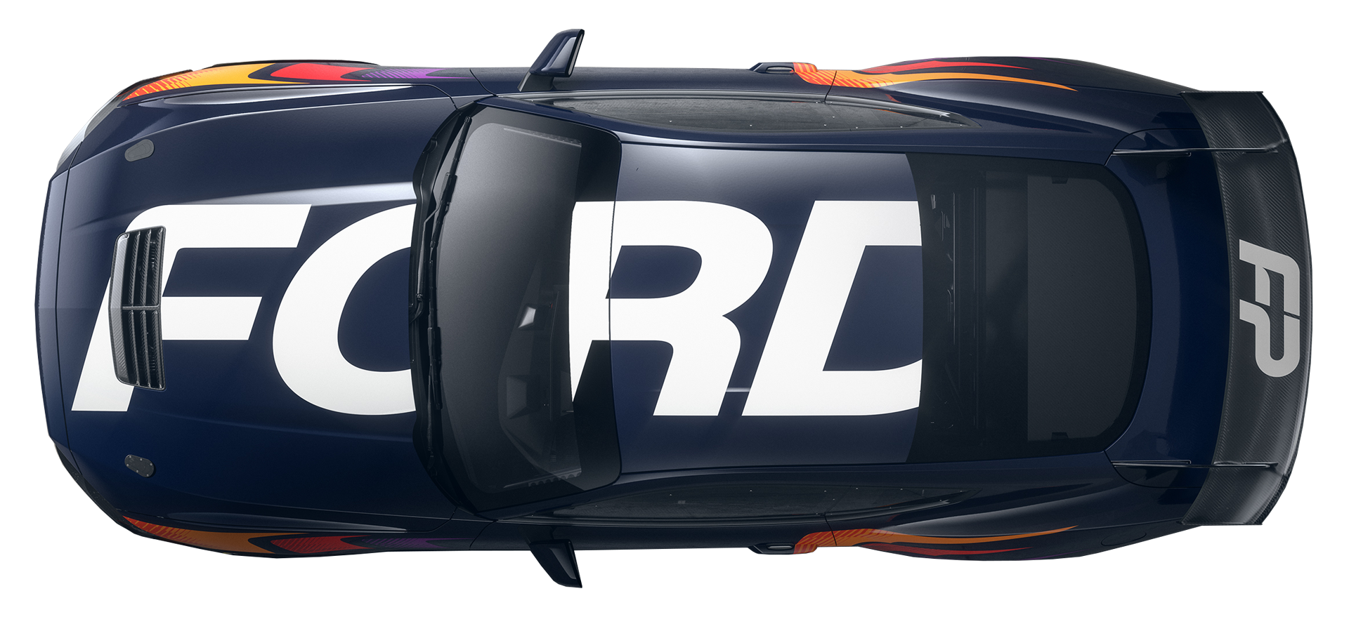 overhead view of racecar