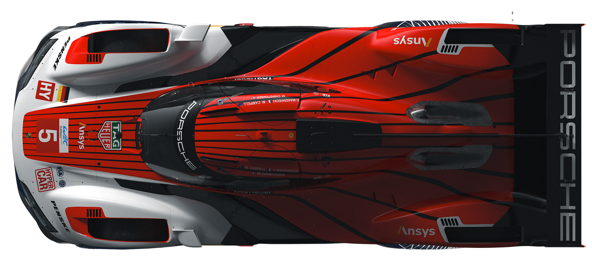 overhead view of racecar