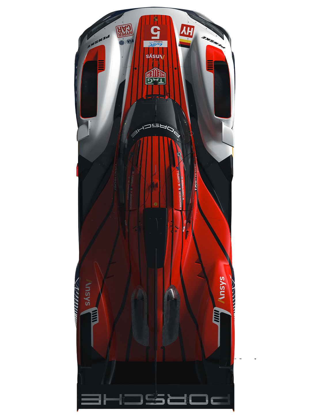 overhead view of racecar